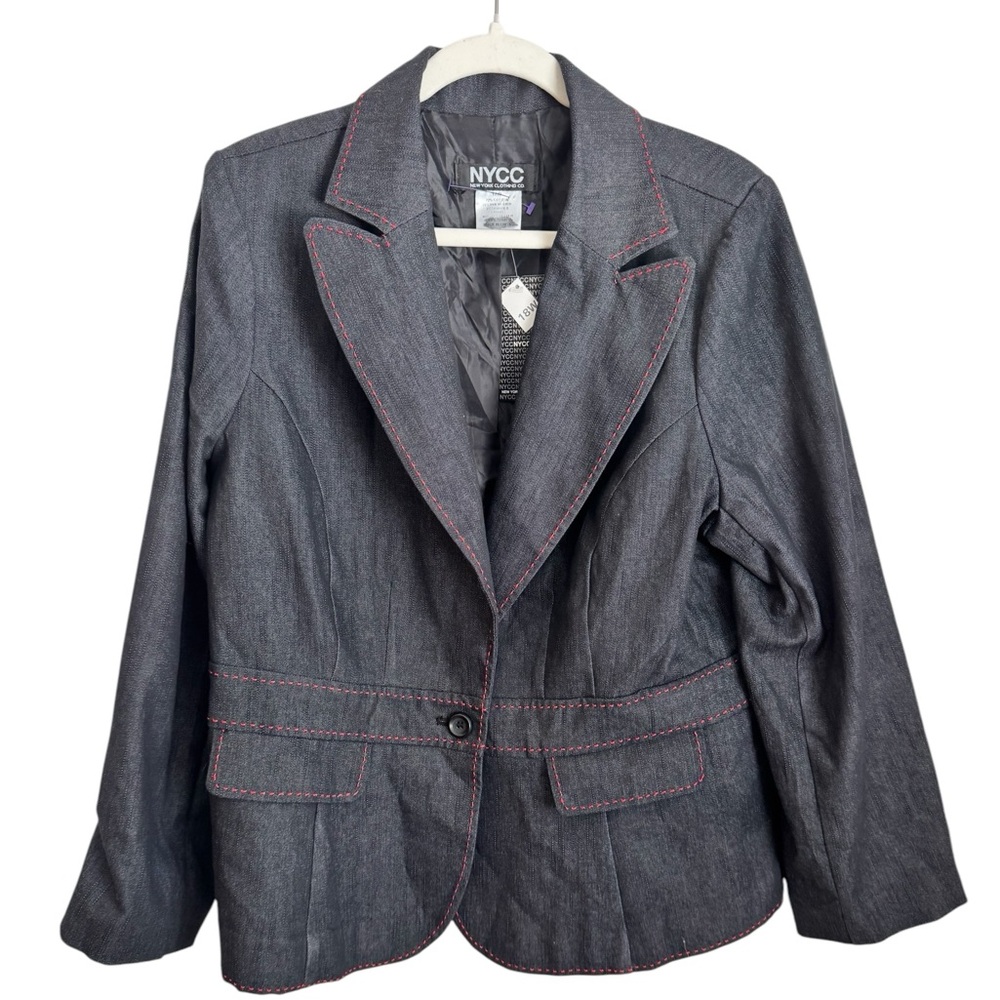 New York & Company Blue Structured Blazer